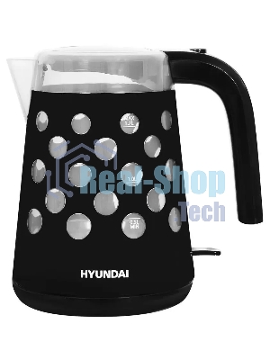 Чайник электрический Hyundai HYK-G2012 1.7л. 2200Вт черный/прозрачный (корпус: пластик)