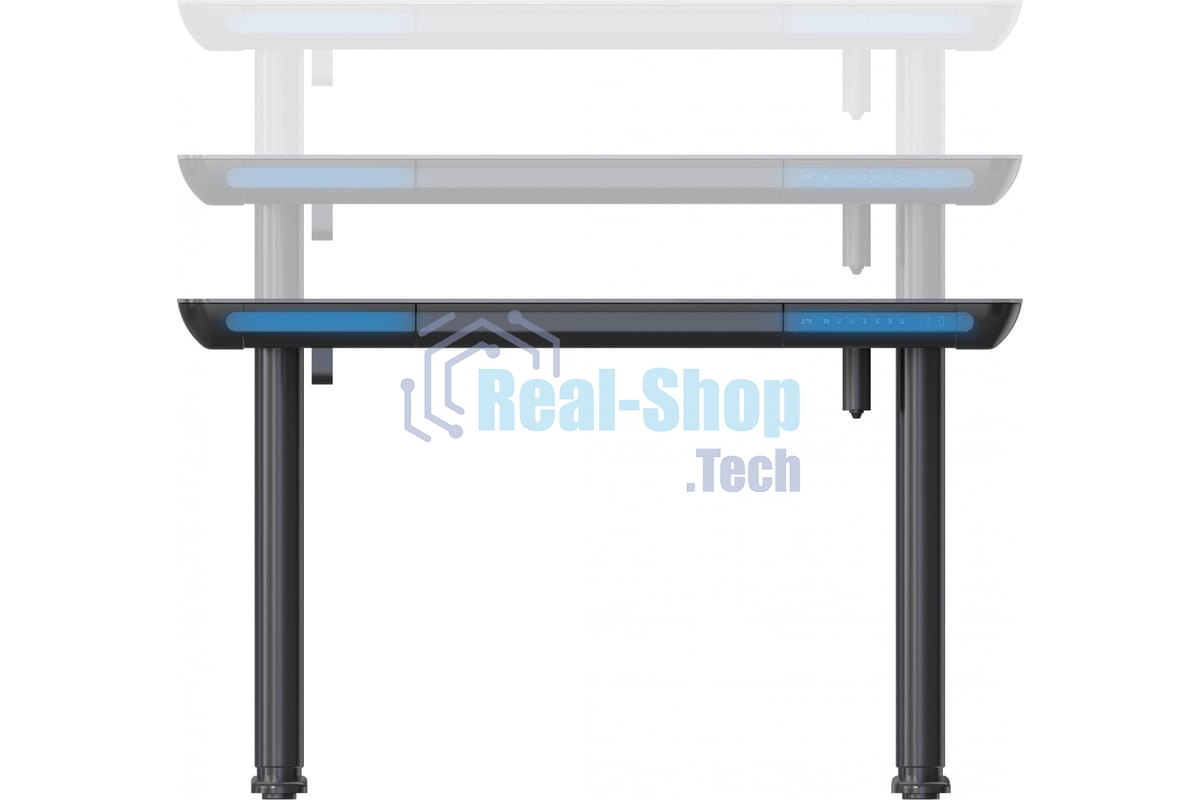 Стол компьютерный Cactus CS-EGD-BK-LED столешница закаленное стекло, черный, каркас черный