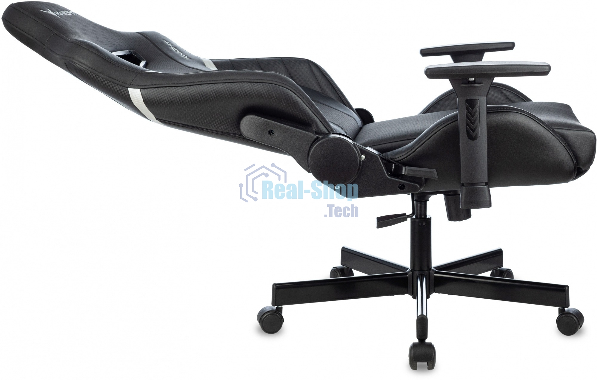 Кресло игровое Knight Thunder 5X черный эко.кожа крестов. металл