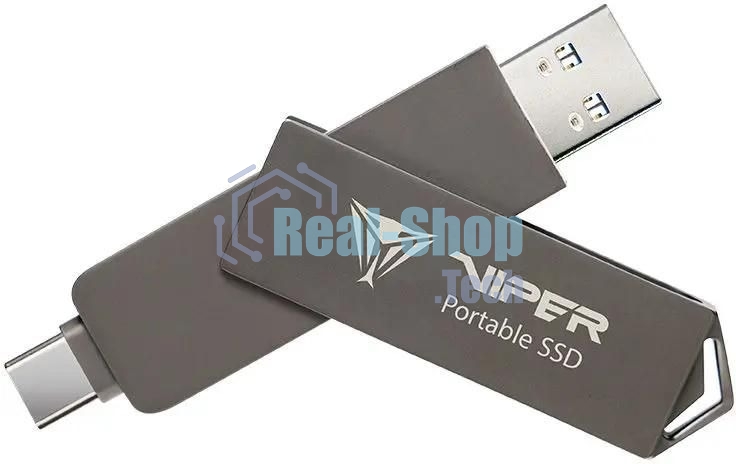 Внешний SSD Patriot Viper, 2TB, USB 3.2 Gen 2 Type-A/Type-C, R/W 1000/1000, черный