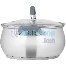 Кастрюля LARA LR02-481 BELL 18x10,5 см, 2,6 л, нержавеющая сталь, индукционное дно, силиконовая ручка, стеклянная крышка