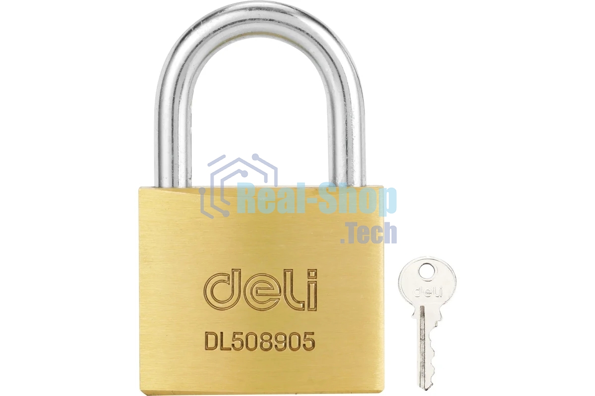 Замок навесной Deli DL508905 латунный, 40мм