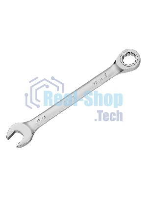 Набор ключей комбинированных трещоточных Denzel 6-19 мм, 8 шт., CrV, матовый хром