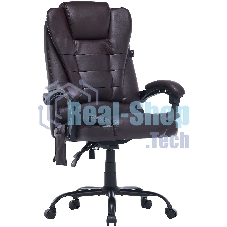 Кресло компьютерное Cactus CS-CHR-OC03M-BR темно-коричневый, эко.кожа, с подголовником