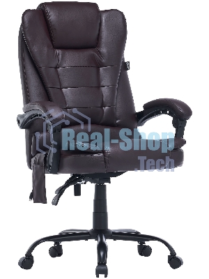 Кресло компьютерное Cactus CS-CHR-OC03M-BR темно-коричневый, эко.кожа, с подголовником