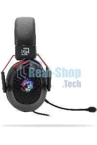 Наушники с микрофоном Оклик HS-L305G черный/красный 2м мониторные оголовье (2060511)