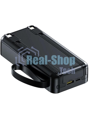 Портативный аккумулятор AKSBERRY (6900290870014) E201 Lines PD22.5W with cabels 20000 mAh черный