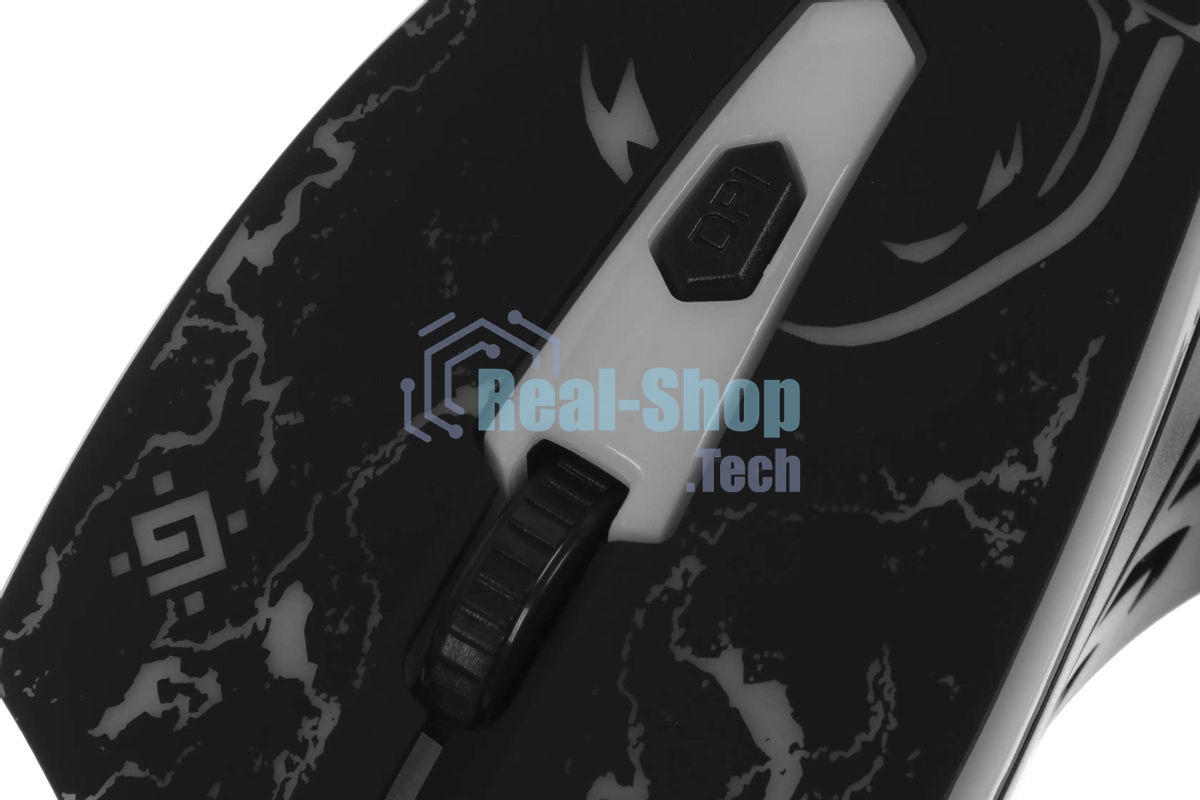 Мышь проводная Defender Overmatch GM-069 черный, 2400 dpi, USB, кнопки - 4