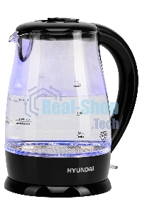 Чайник электрический Hyundai HYK-G2011 1.7л. 2200Вт черный (корпус: стекло)