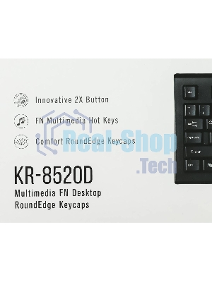 Комплект клавиатура+мышь A4Tech KR-8520D проводной, USB, 1200 DPI, чёрный