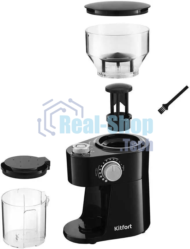 Кофемолка Kitfort КТ-741 Мощность 200 Вт.Емкость для молотого кофе 100 г.Емкость резервуара 230 г