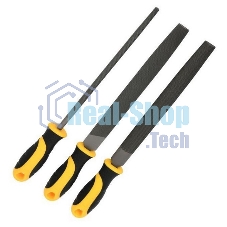 Набор напильников 3шт №2 Deli DL353083 200мм, инструментальная сталь T12, пластиковая рукоятка