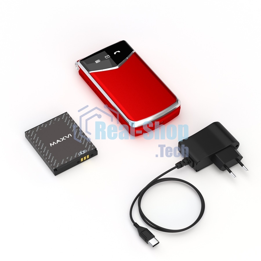 Мобильный телефон Maxvi E11 красный/серебристый