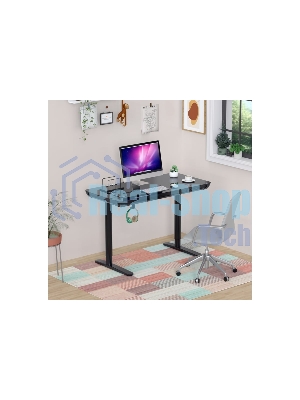 Стол компьютерный Cactus CS-EGD-BK-LED столешница закаленное стекло, черный, каркас черный