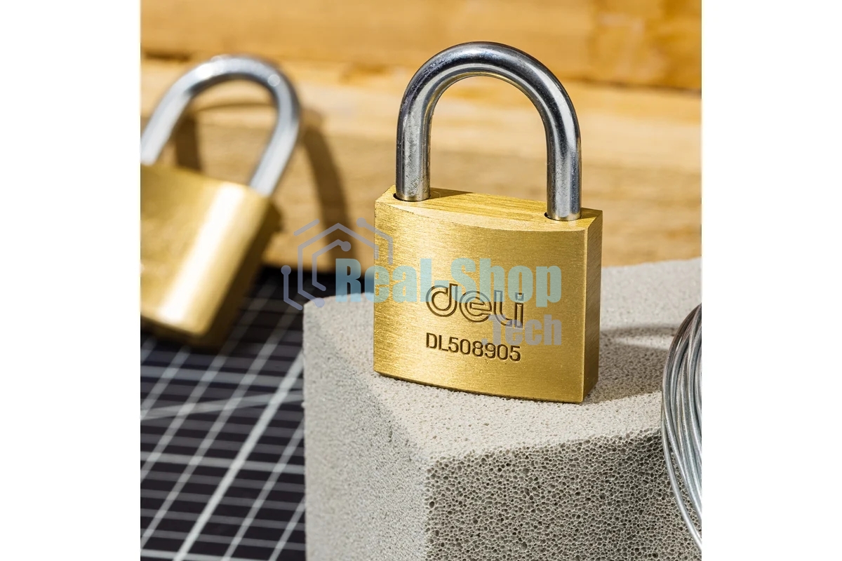Замок навесной Deli DL508905 латунный, 40мм
