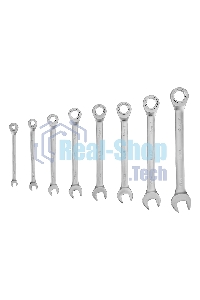 Набор ключей комбинированных трещоточных Denzel 6-19 мм, 8 шт., CrV, матовый хром 14721