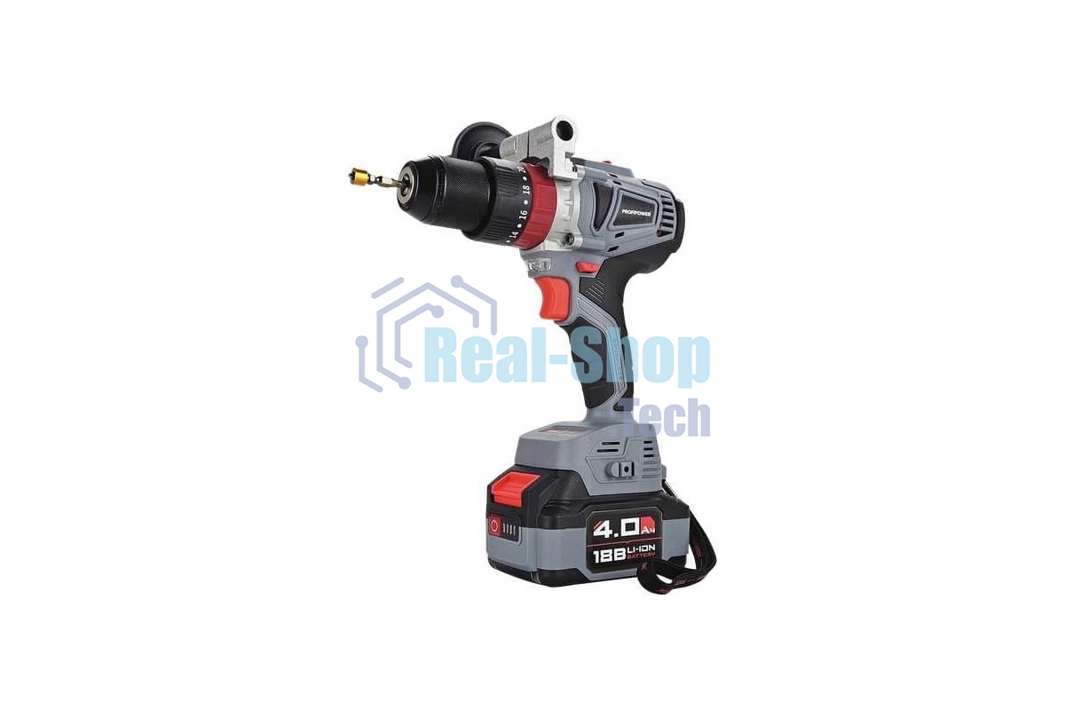 Дрель-шуруповерт аккумуляторная ударная ProfiPower MKDHP-18V (без акб,18В,80Нм, 2 скорости,магнитная бита,рукоятка,в коробке)