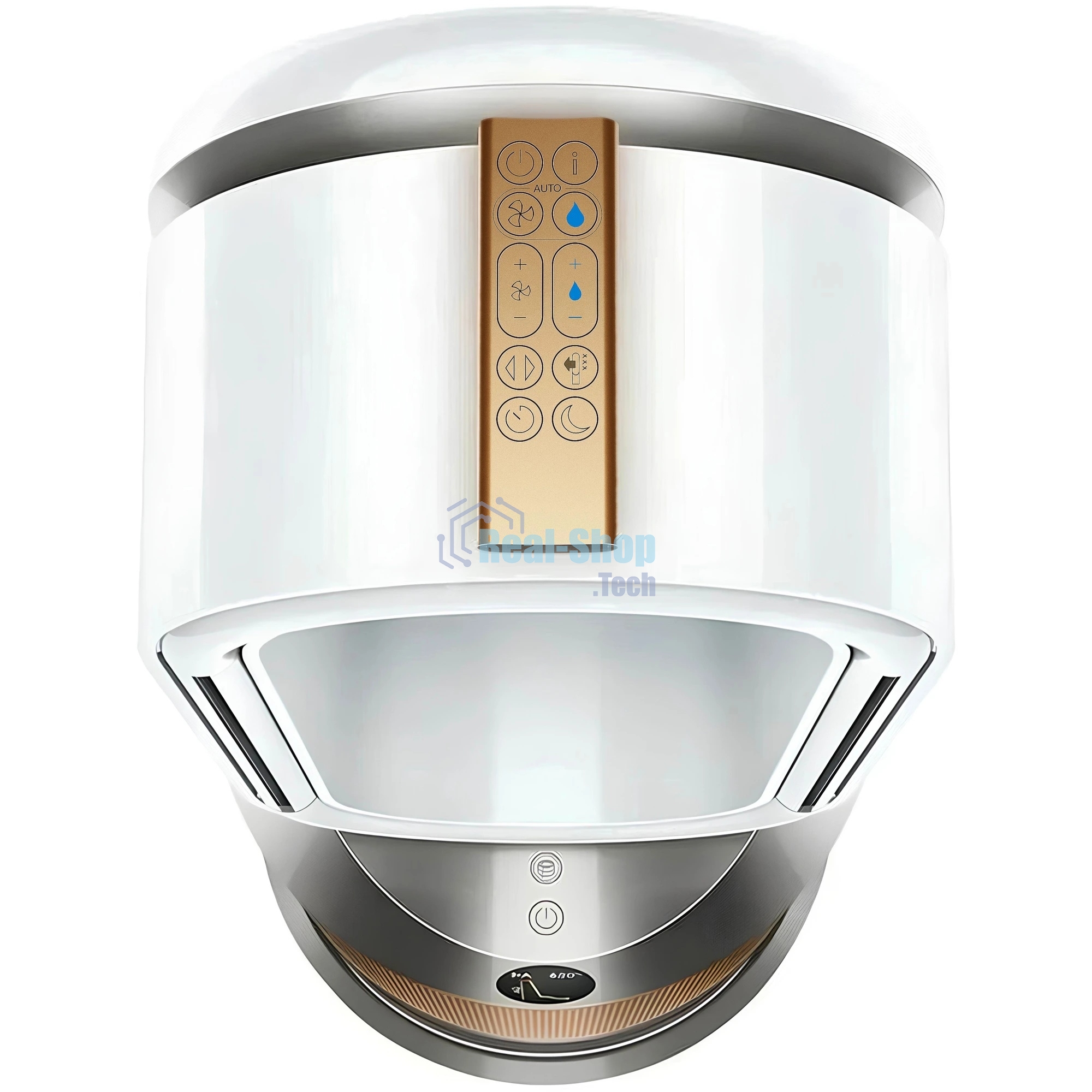 Очиститель-увлажнитель воздуха Dyson PH05 545007-01 белый/золотистый, 40 м², 5 л, HEPA H13, угольный фильтр, SCO-катализатор, УФ-стерилизация воды, управление со смартфона, датчики качества воздуха, 6 режимов работы