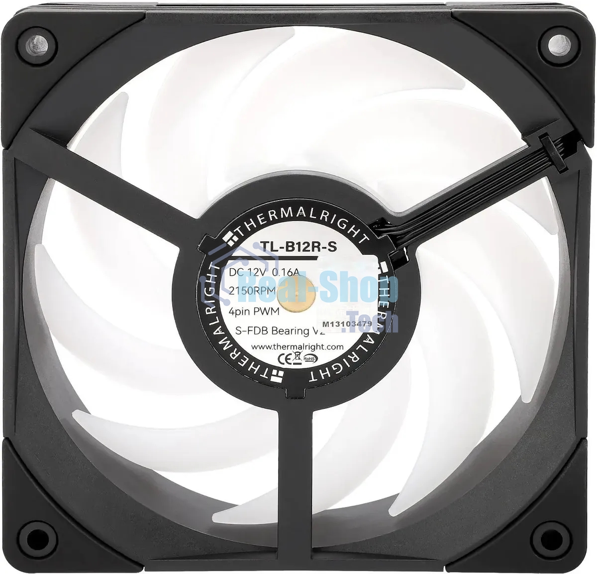 Вентилятор Thermalright TL-B12R-S ARGB черный 4-pin 28.1dB 205gr Ret