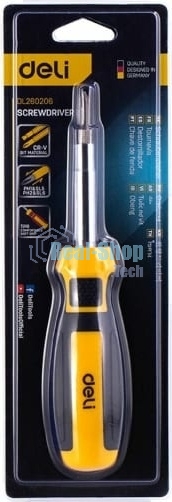 Многофункциональная отвертка 6-в-1 Deli DL260206 В комплекте биты SL5, SL6, PH1, PH2