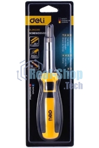 Многофункциональная отвертка 6-в-1 Deli DL260206 В комплекте биты SL5, SL6, PH1, PH2