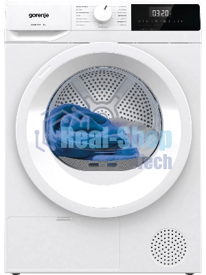 Сушильная машина Gorenje DHNE82/C белый, 8 кг, сушка - тепловой насос, программ - 15, 59.5 x 84.5 x 58 см
