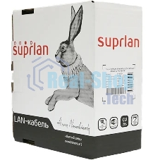 Кабель сетевой информационный Suprlan 01-0332-1, cat.5e U/UTP, 4 пары, 24AWG, PVC, внутренний, 100м, серый