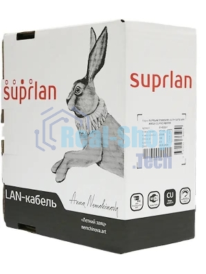 Кабель сетевой информационный Suprlan 01-0332-1, cat.5e U/UTP, 4 пары, 24AWG, PVC, внутренний, 100м, серый