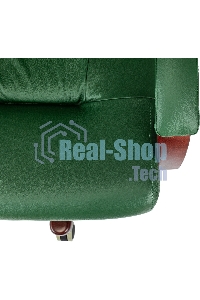 Кресло руководителя Бюрократ T-9928Walnut зеленый, кожа, крестов. металл/дерево