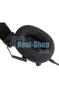 Наушники с микрофоном Оклик HS-L305G черный/красный 2м мониторные оголовье (2060511)