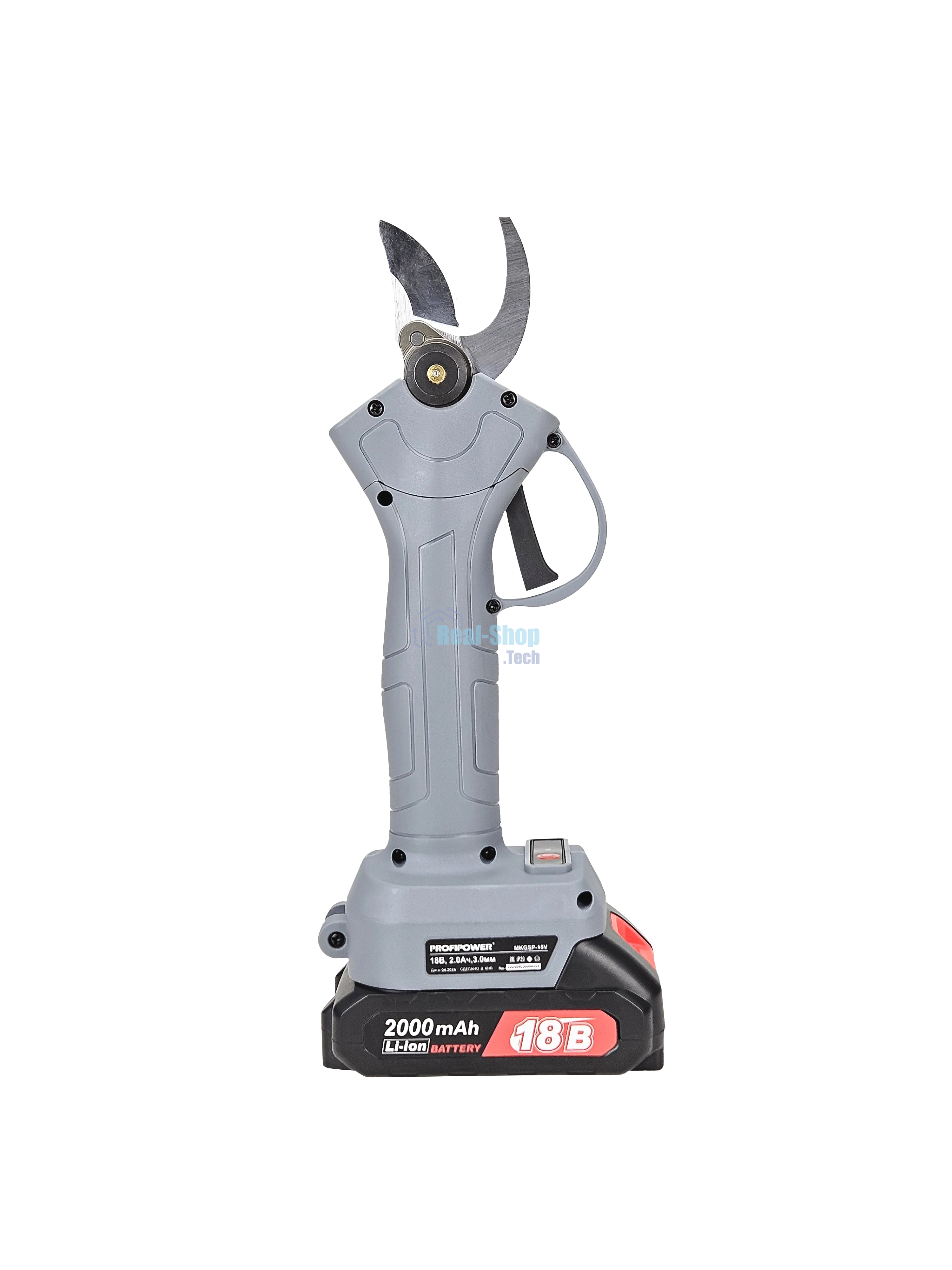 Аккумуляторный секатор садовый бесщеточный ProfiPower MKGSP-18V (Li-ion-2шт, 2.0А·ч, зап. лезвие, набор ключей, З/У, в кейсе)