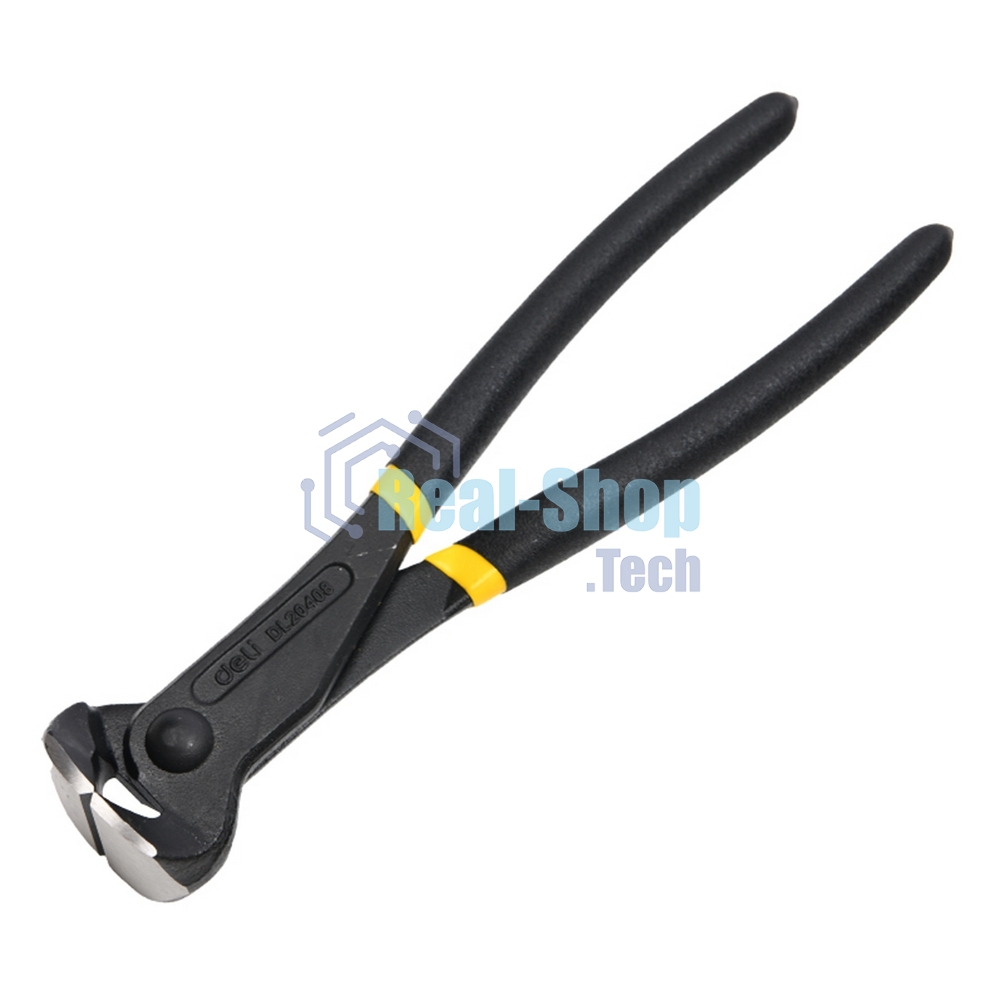 Кусачки торцовые Deli DL20408 200мм, обливная противоскольящая рукоять