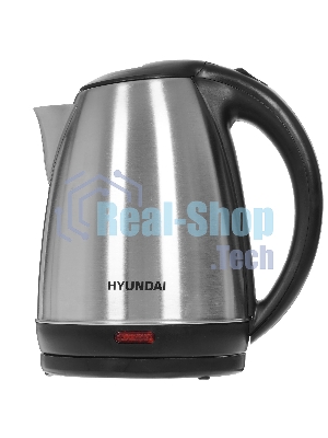 Чайник электрический Hyundai HYK-S1030 1.7 л, 2200 Вт, серебристый матовый/черный (корпус: металл)