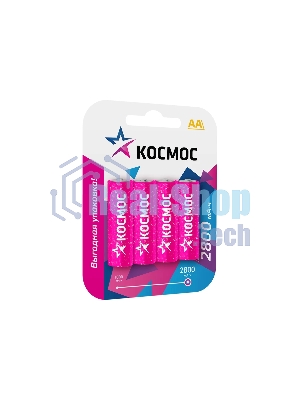 Аккумулятор AA/R6 2800мА.ч NI-MN BP-4 (блист.4шт) КОСМОС KOCR6NIMH2800MAH4BL