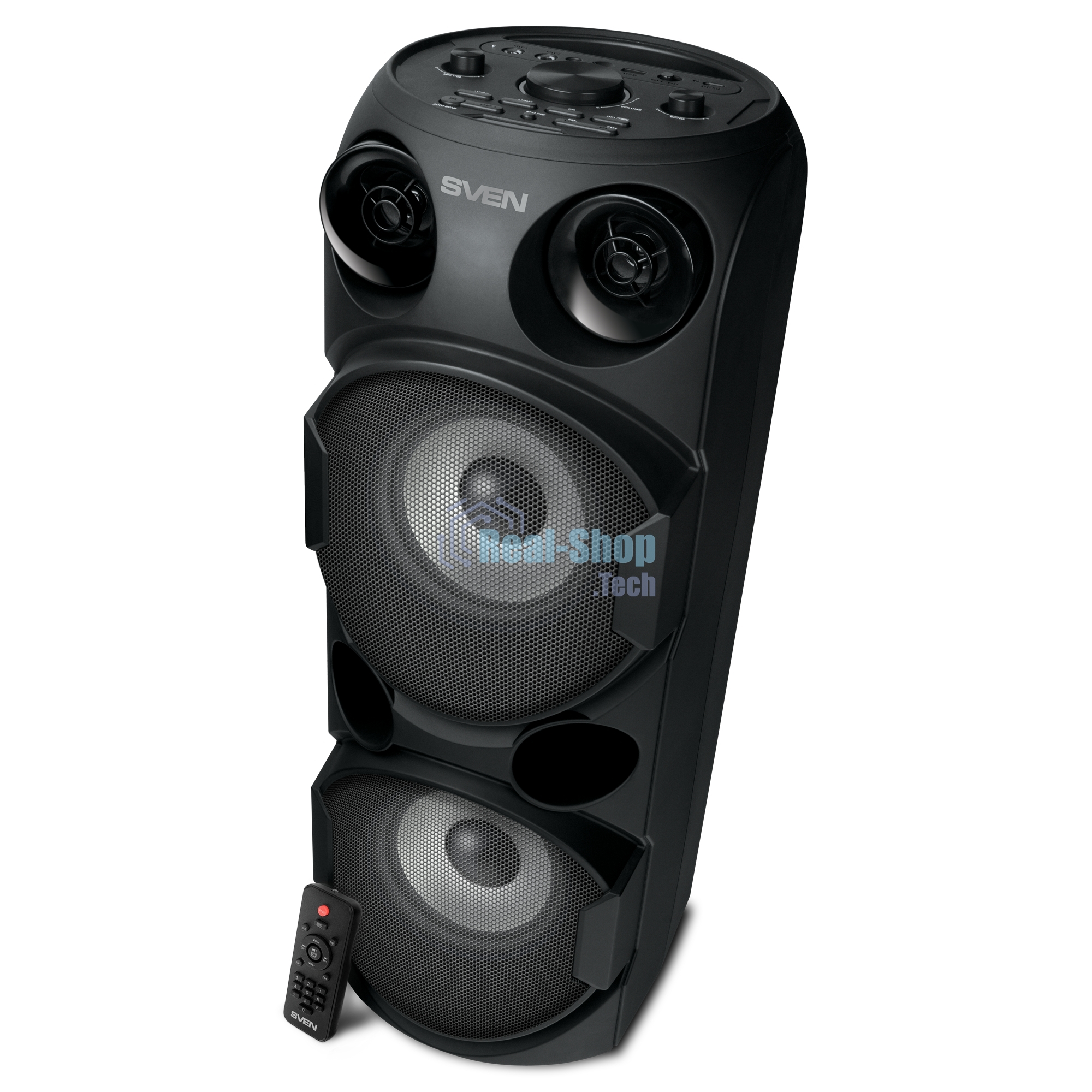 Колонка АС Sven PS-750, черный (80 Вт, TWS, Bluetooth, FM, USB, microSD, LED-дисплей, 2х4400мА*ч)