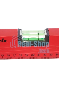 Уровень Matrix алюминиевый, 400 мм, 3 глазка, красный, линейка