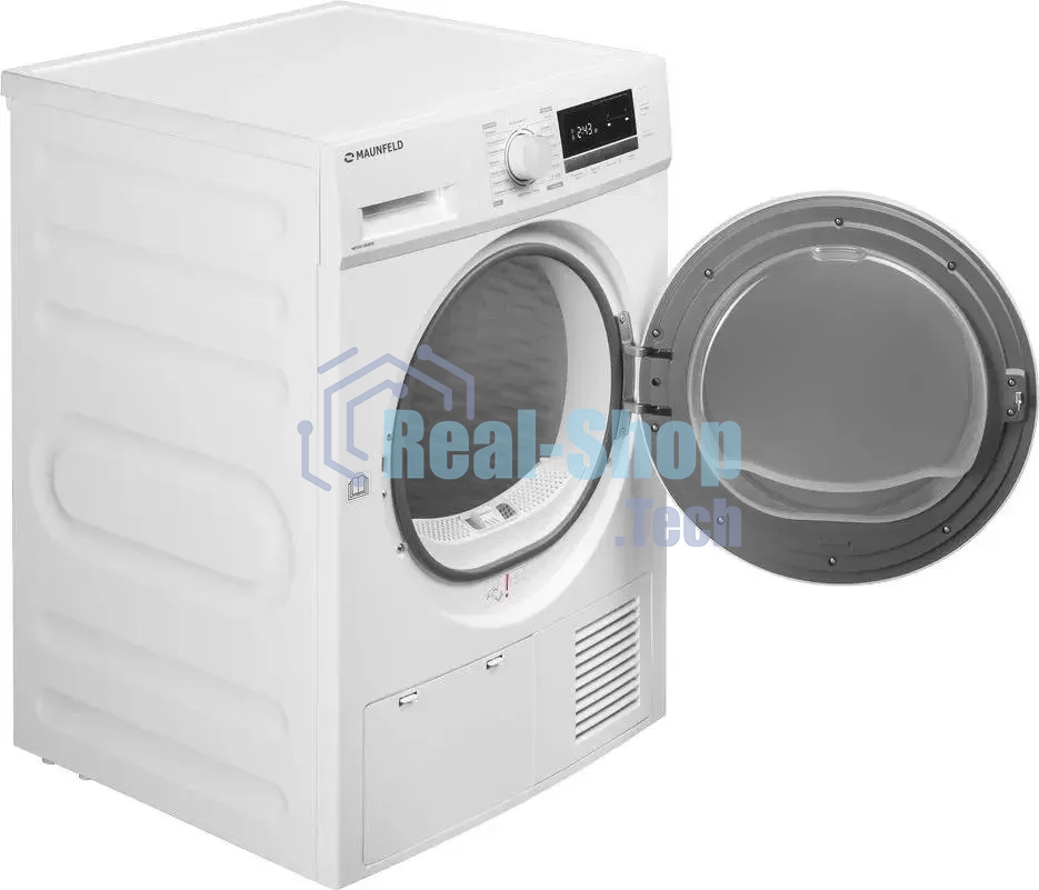 Сушильная машина MAUNFELD MFDM168WHE белый, 8 кг, сушка - конденсационная, программ - 16, 59.7 x 84.8 x 63.2 см