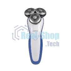 Электробритва Centek CT-2152 (сер/бел/син) 5 ВТ, 3 плав. головки, аккумулятор+работа от сети