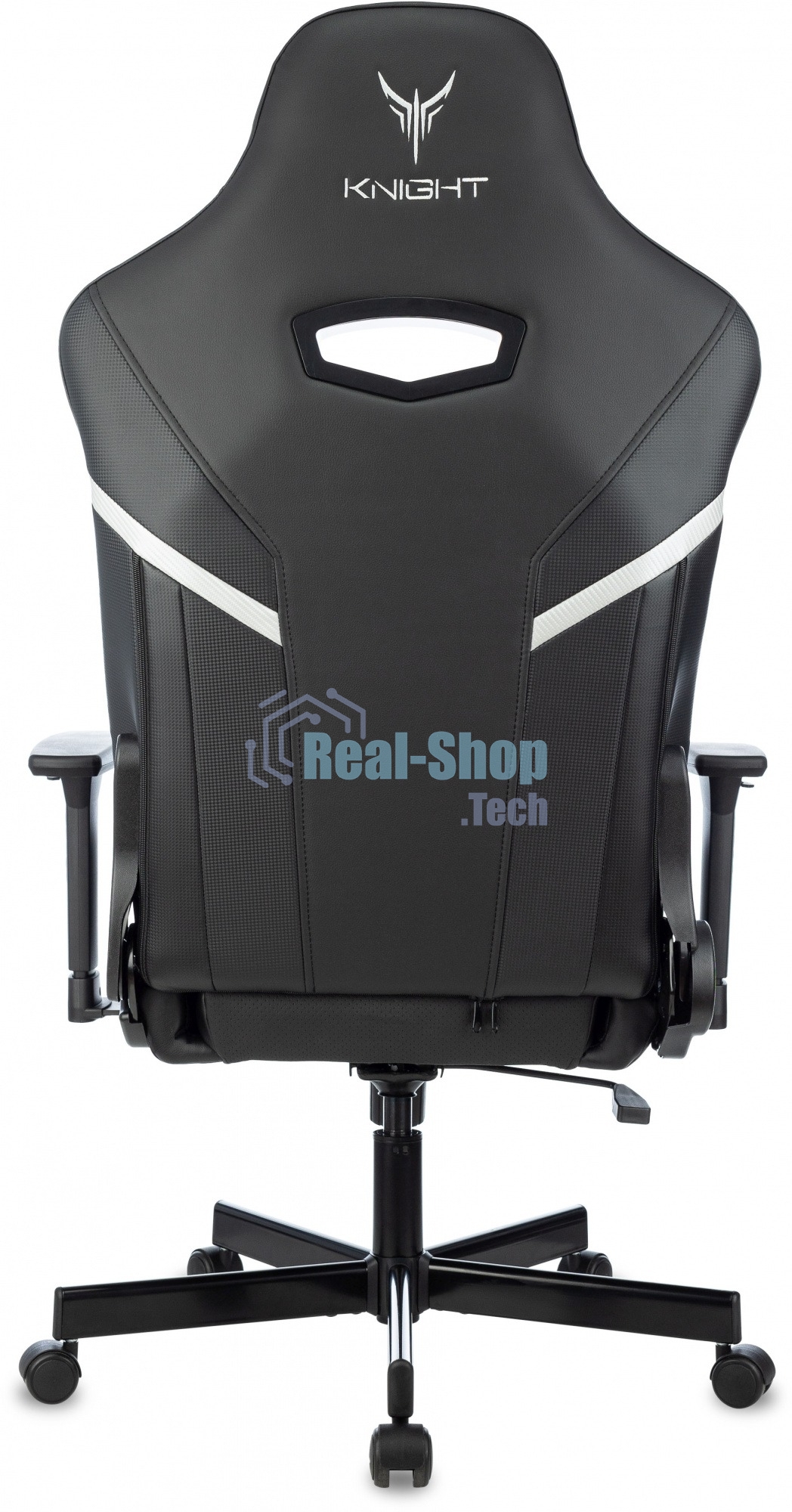 Кресло игровое Knight Thunder 5X черный эко.кожа крестов. металл