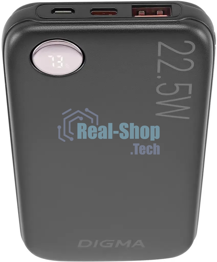 Портативный аккумулятор Digma DGPF10B 10000mAh QC3.0/PD3.0 22.5W 3A USB-A/USB-C черный
