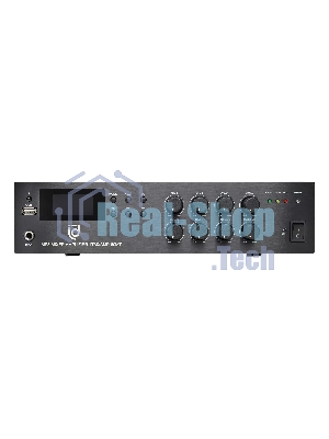 Микшер-усилитель Intrend ITMXAMP-60MT MP3, FM тюнер, USB, Bluetooth, 2хMic/3хLine входы, 1хLine выход,60 Вт, 4/8Ом/100V, IR-пульт в комплекте