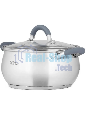 Кастрюля Lara LR02-482 BELL 20x11,5 см, 3,5 л, нержавеющая сталь 316L (хром/никель/молибден), с крышкой