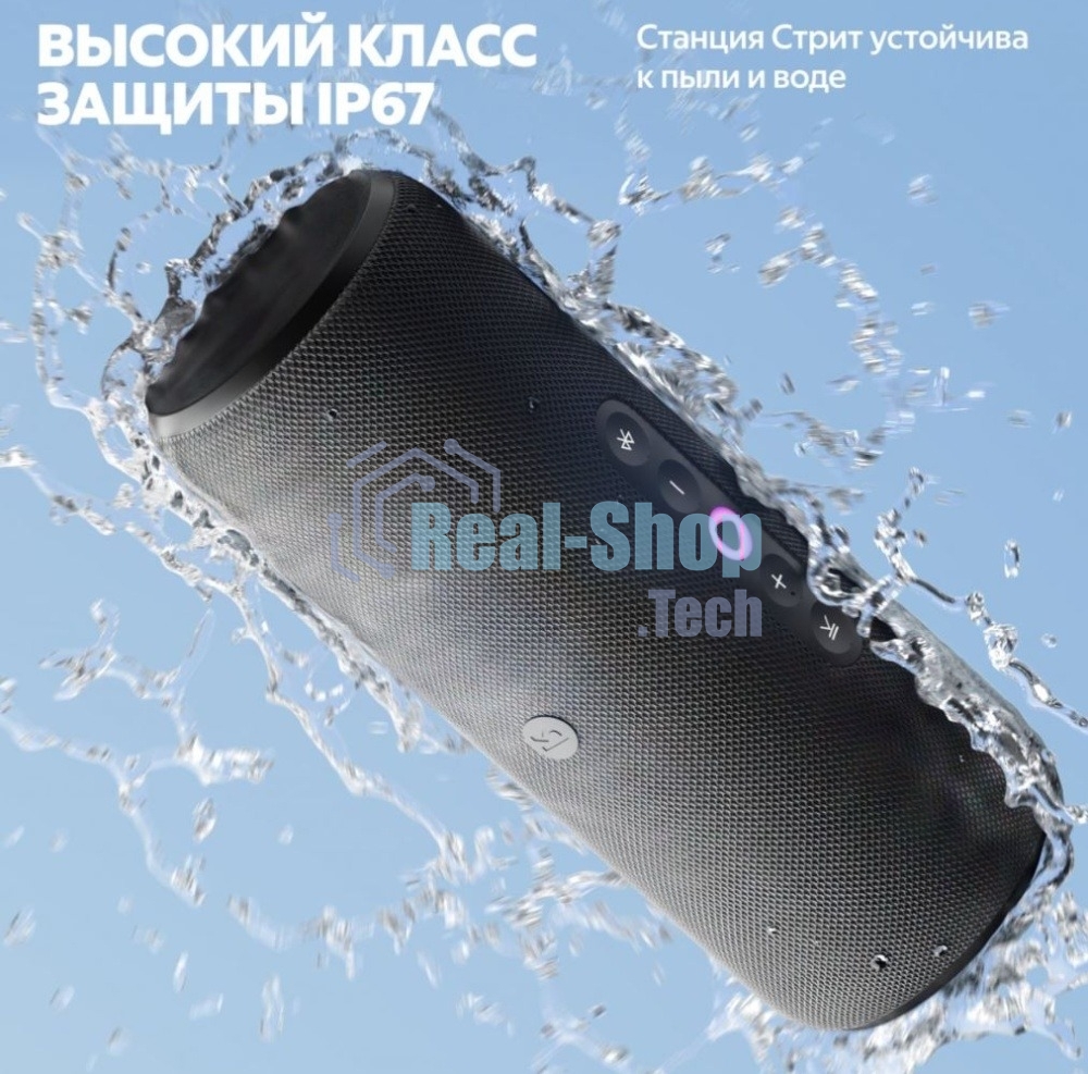 Умная колонка Яндекс Станция Стрит с Алисой, портативная, модель YNDX-00030GRY (серый)