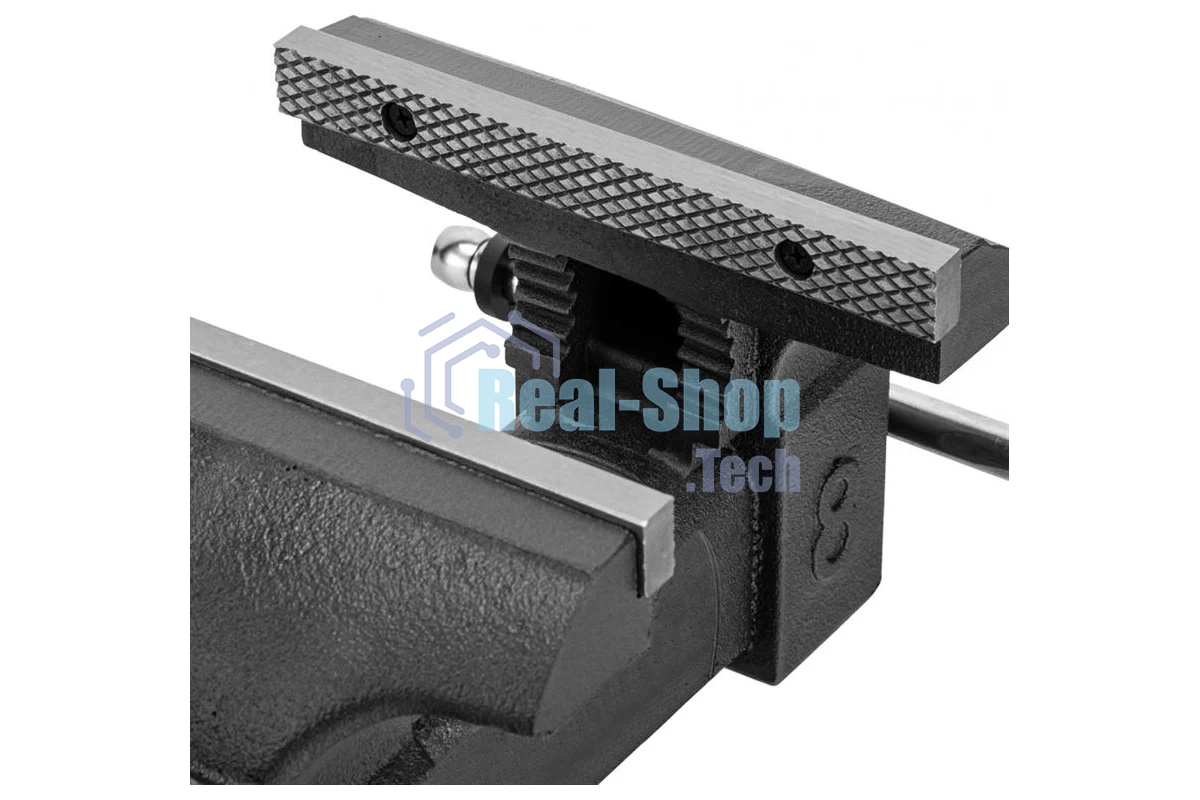 Тиски слесарные Denzel BVH-200, 200 мм, поворотные, стальная направляющая, с наковальней