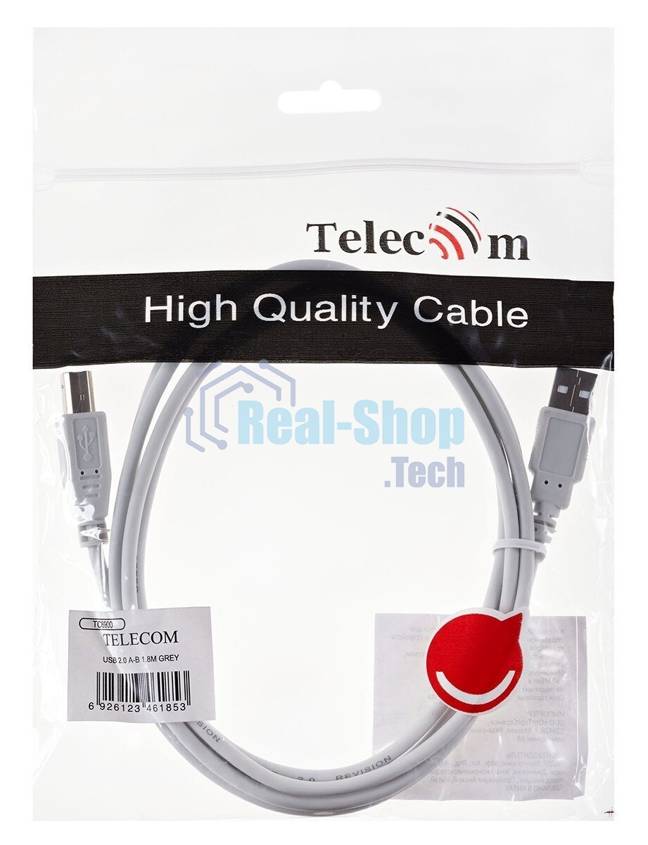 Кабель AM/BM USB2.0 1.8м TELECOM, TC6900-1.8M 