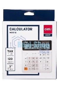 Калькулятор бухгалтерский Deli EM01010 белый 12-разр.