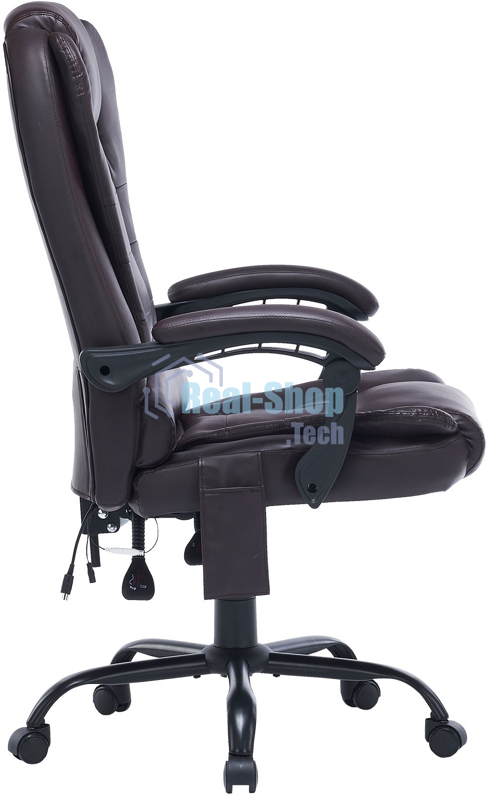 Кресло компьютерное Cactus CS-CHR-OC03M-BR темно-коричневый, эко.кожа, с подголовником