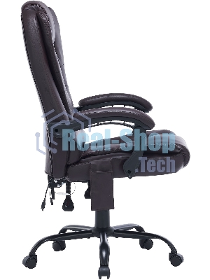 Кресло Cactus CS-CHR-OC03M-BR темно-коричневый, экокожа, подголовник