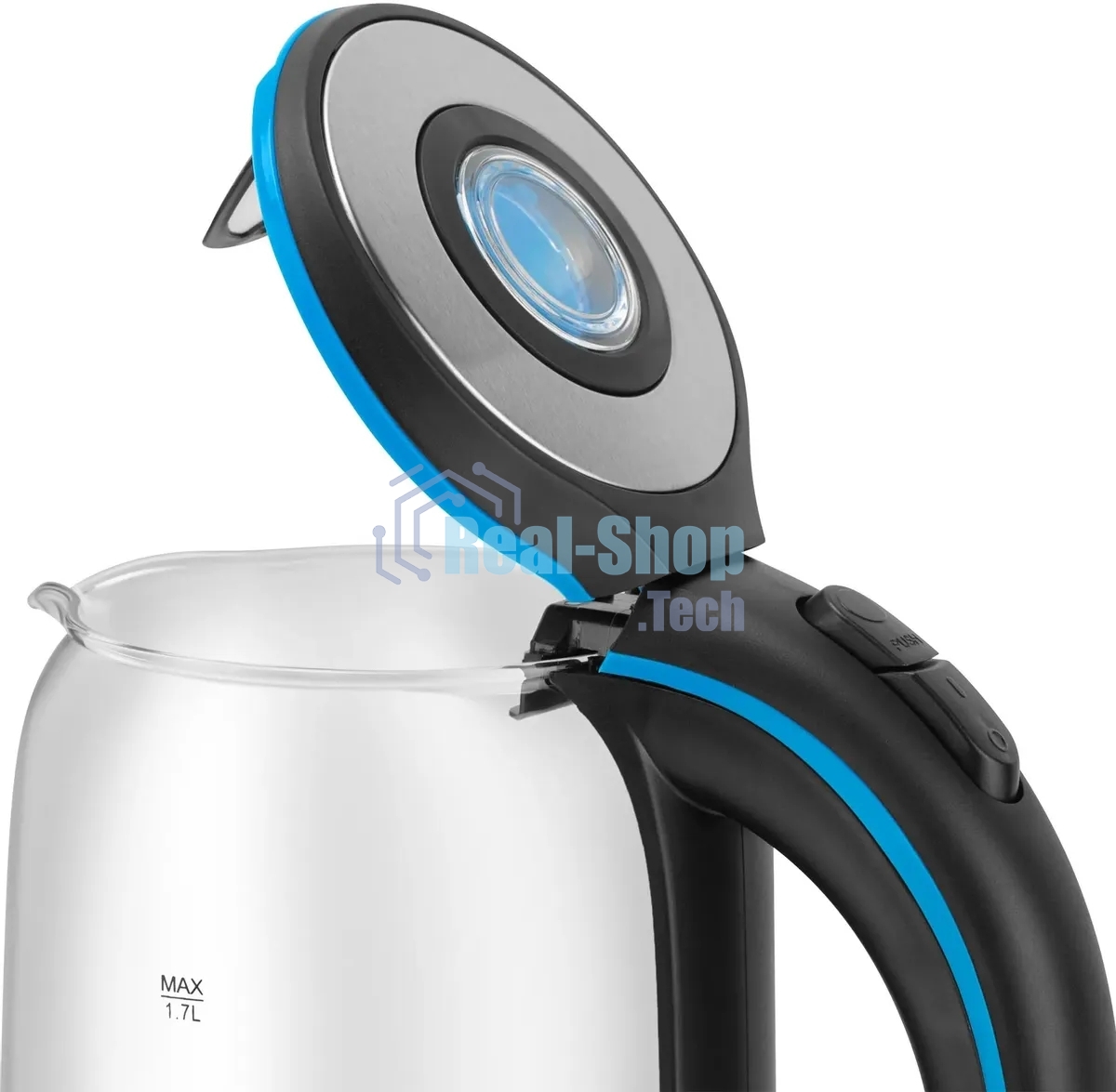 Чайник электрический Vitek VT-7028 1.7л. 2200Вт прозрачный корпус: стекло