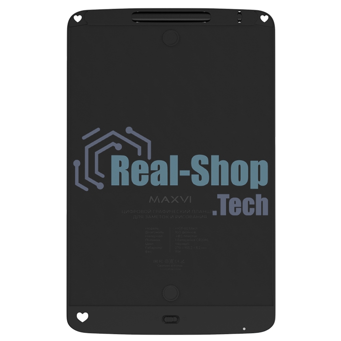 Графический планшет Maxvi MGT-02 черный, LCD планшет для заметок и рисования